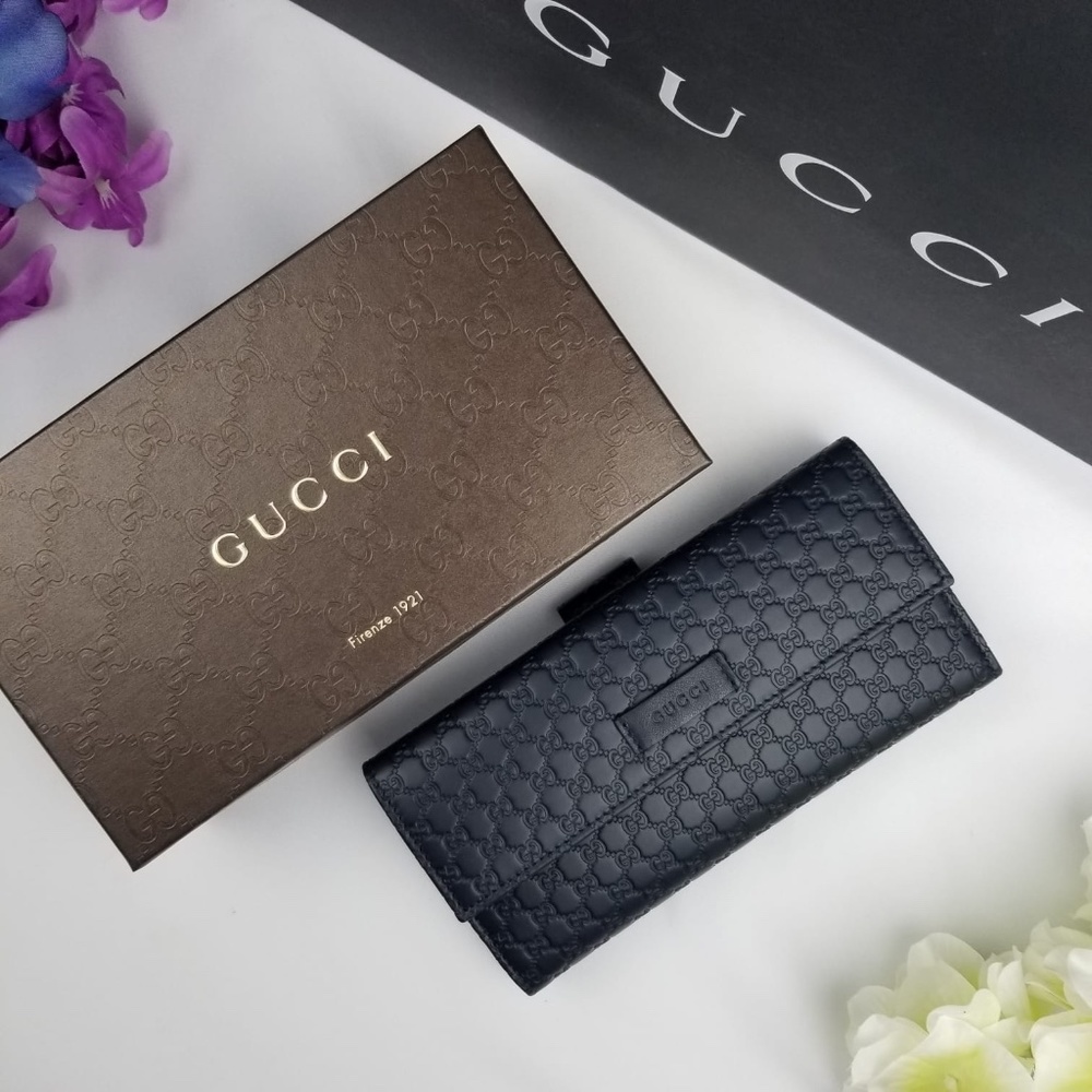 NWT Gucci Leather Microguccissima Tri-Fold Wallet
